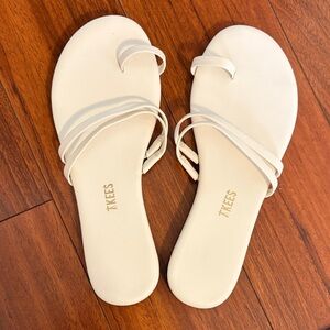 TKEES Women's White Lea Sandals